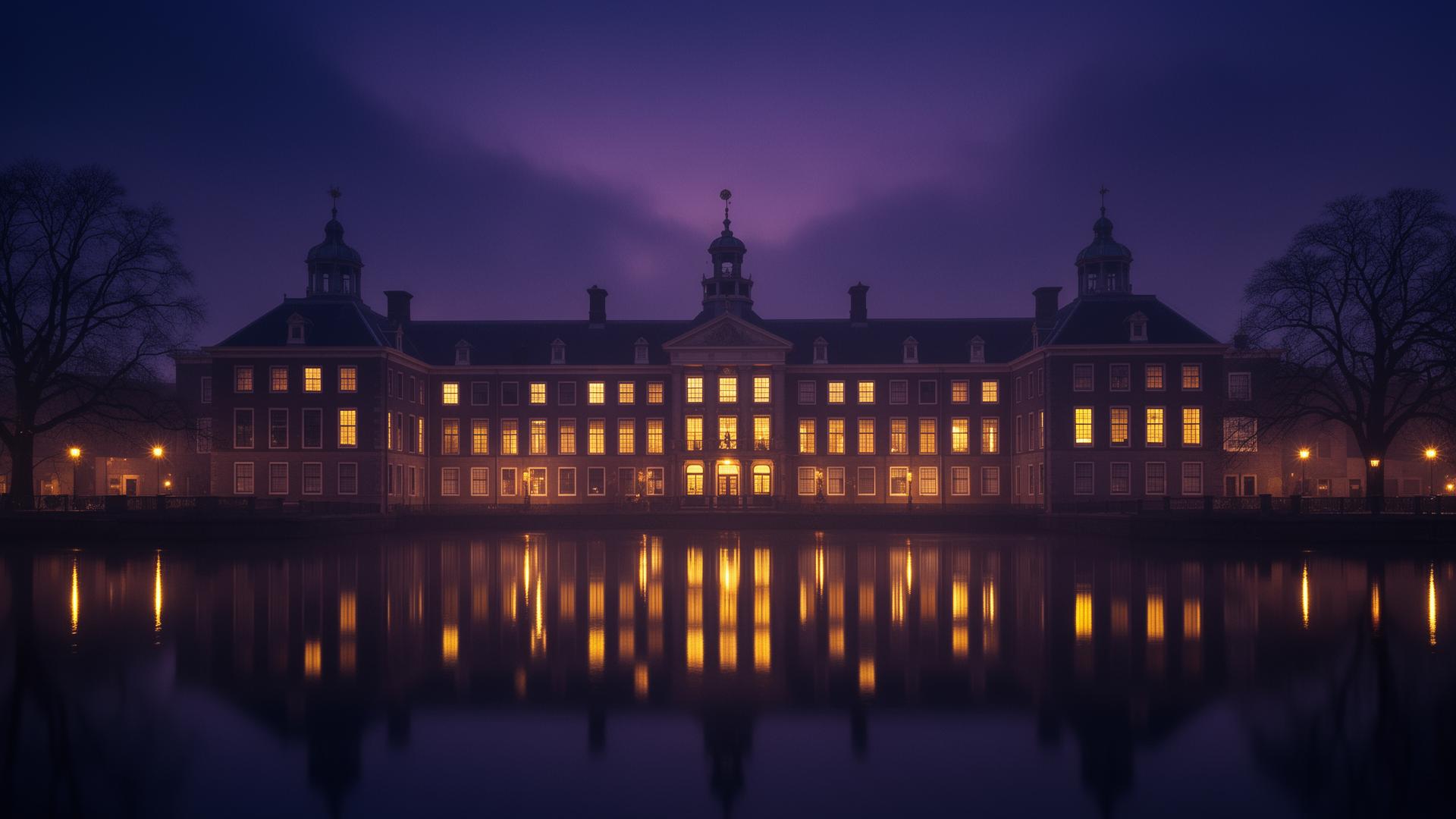 The Binnenhof in The Hague at blue hour